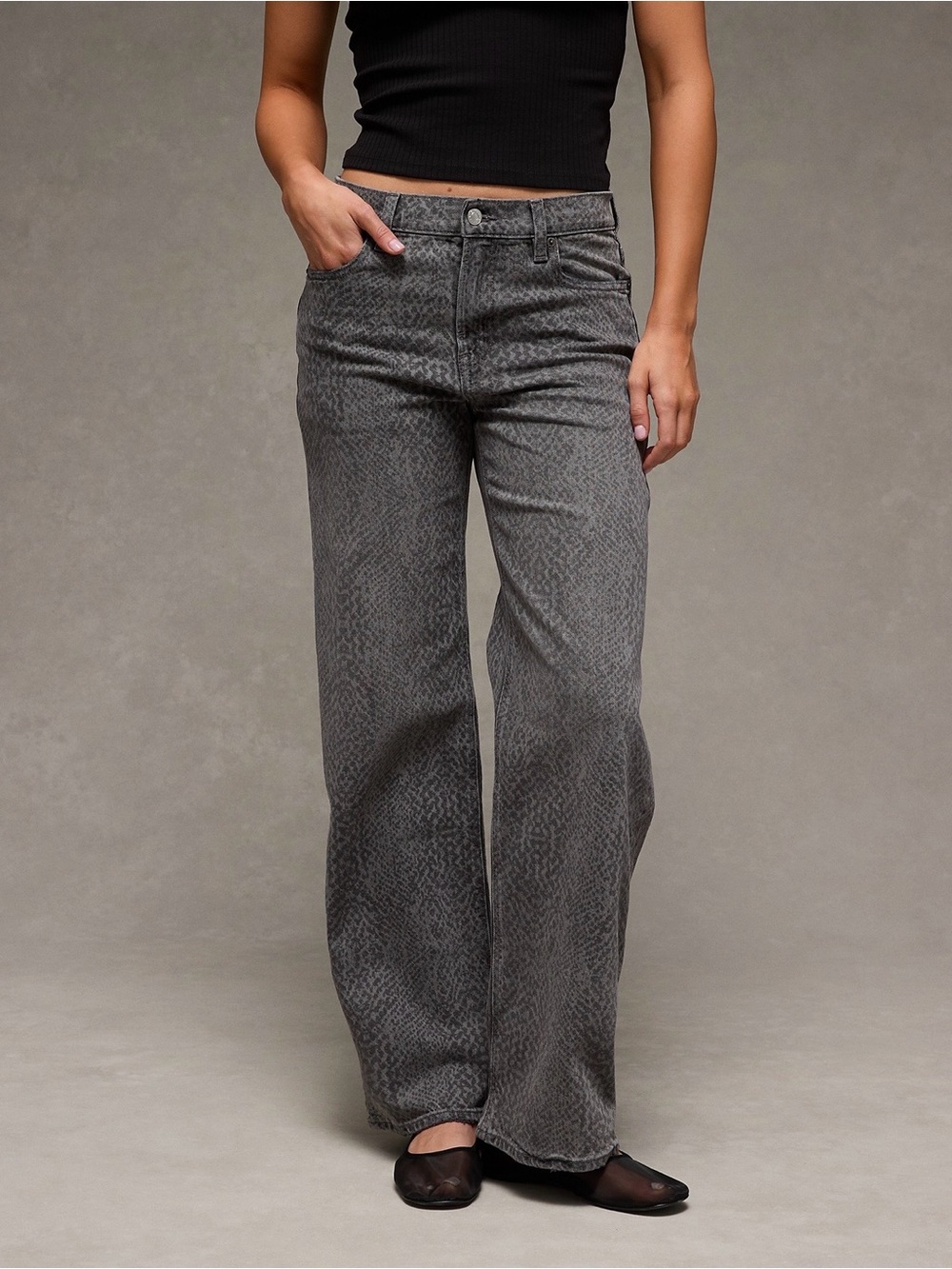 NWT AE Stretch Snake Print High-Waisted Stovepipe Jeans